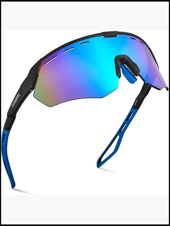 Athletic Wrap Around Sunglasses UV400 Protection TR90 Frame Cycling Running